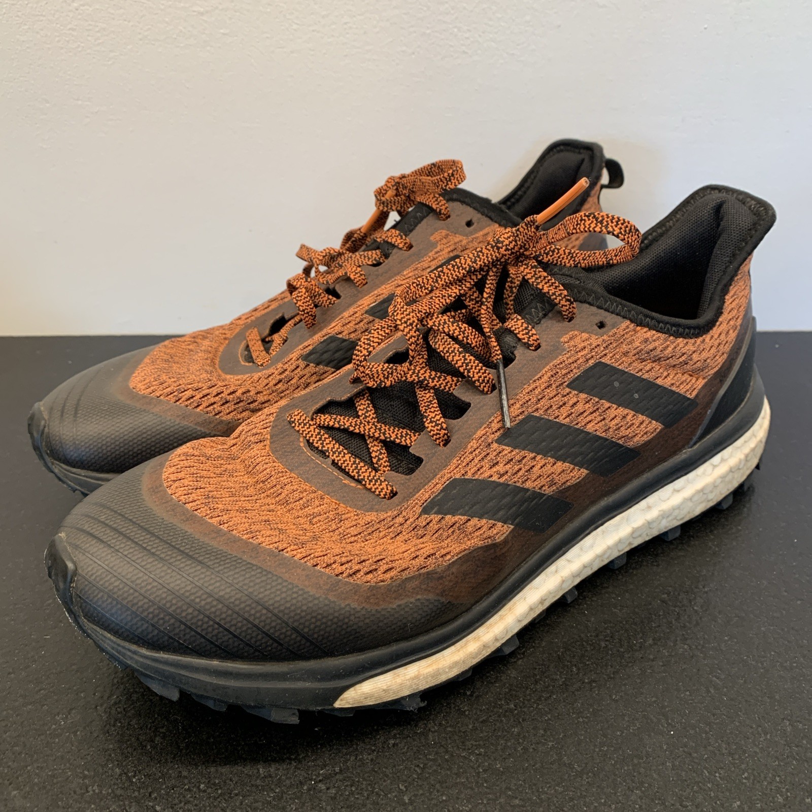 adidas Response Trail Men Size 10 Orange Carbon Black Hiking Running Ultra Boost