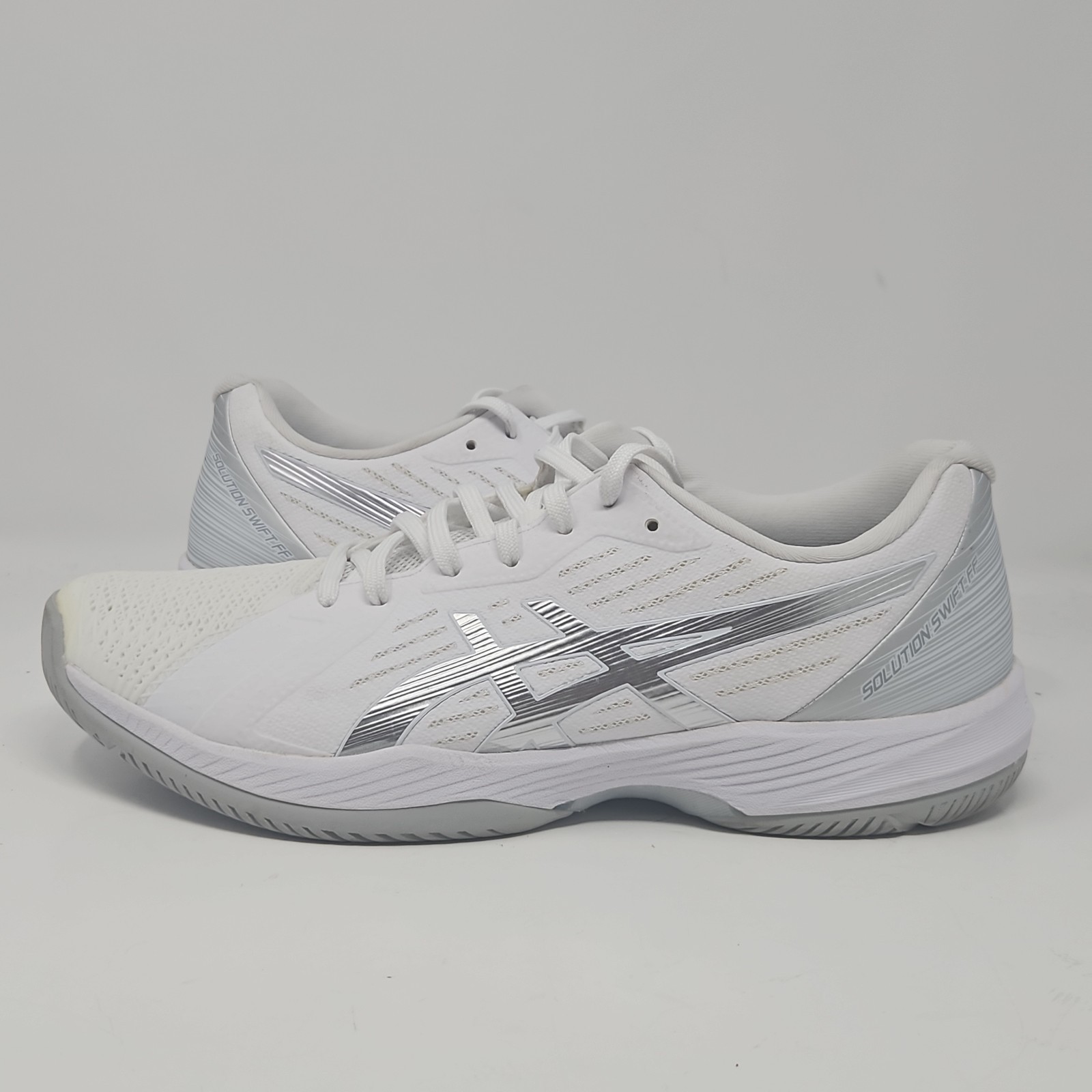 ASICS Solution Swift FF Shoes Mens Court Shoes White/ Gray Sz- 12