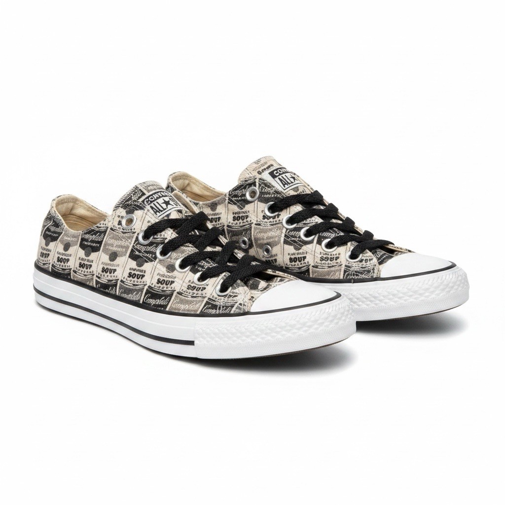 Converse Andy Warhol Sneakers M 4 W 6 Pop Art Edition Campbell Soup Black Rare