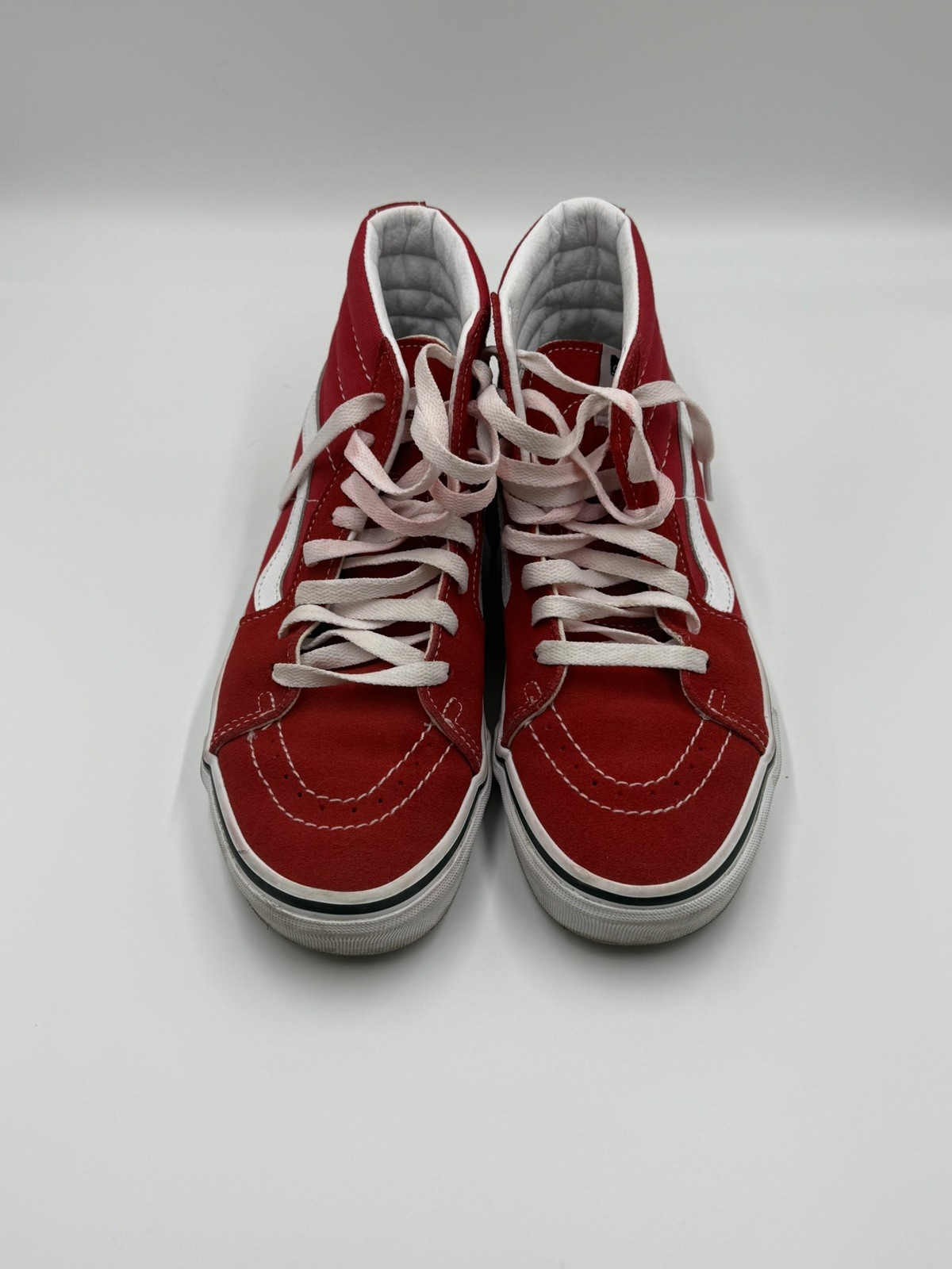 Size 7wm/5.5m – Vans Red Unisex Sk8-Hi Shoe Preowned Sneaker Authentic