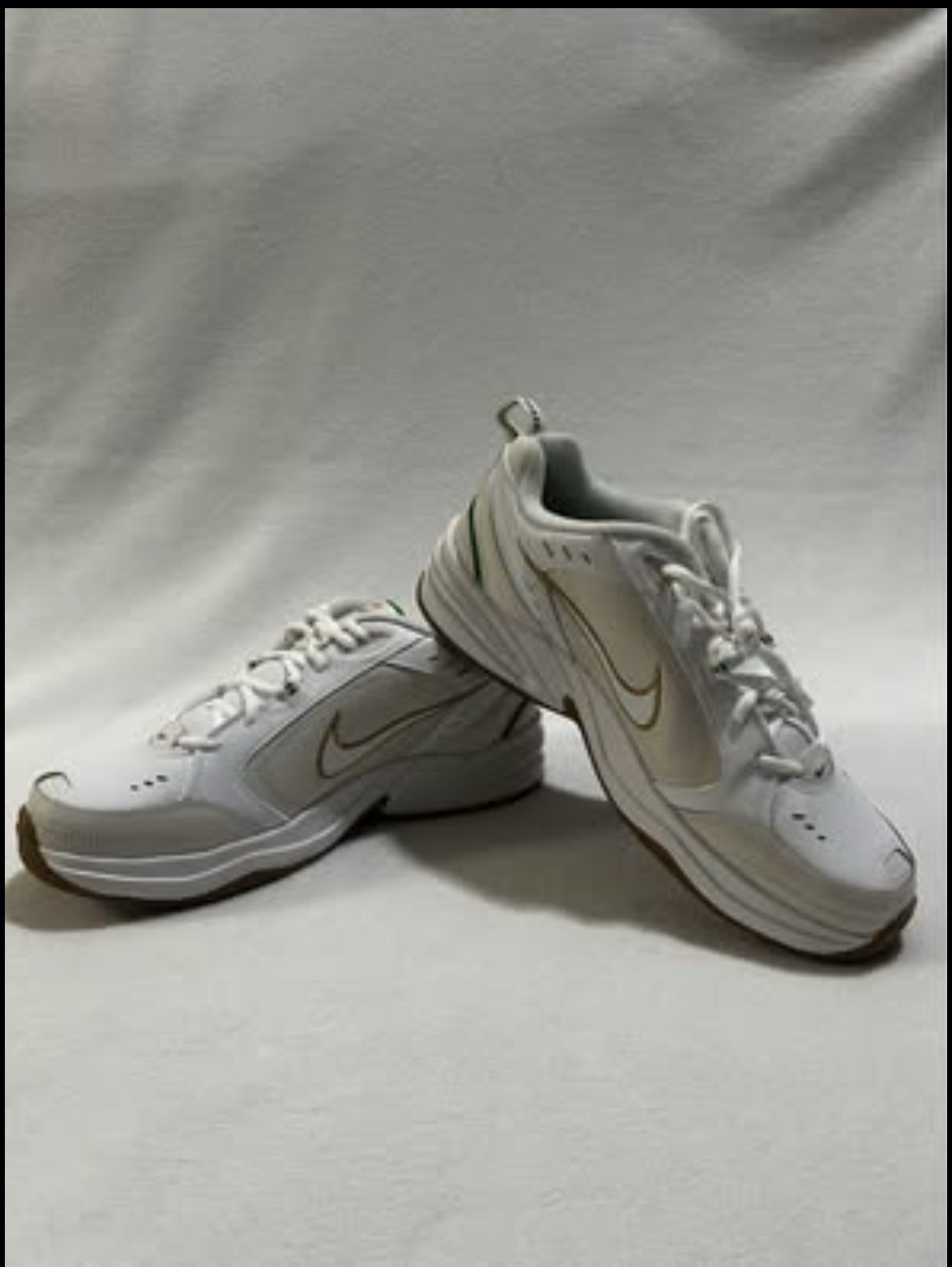 Nike Air Monarch IV Men’s Sneaker Size 11.5 White Metallic Gold 415445 103