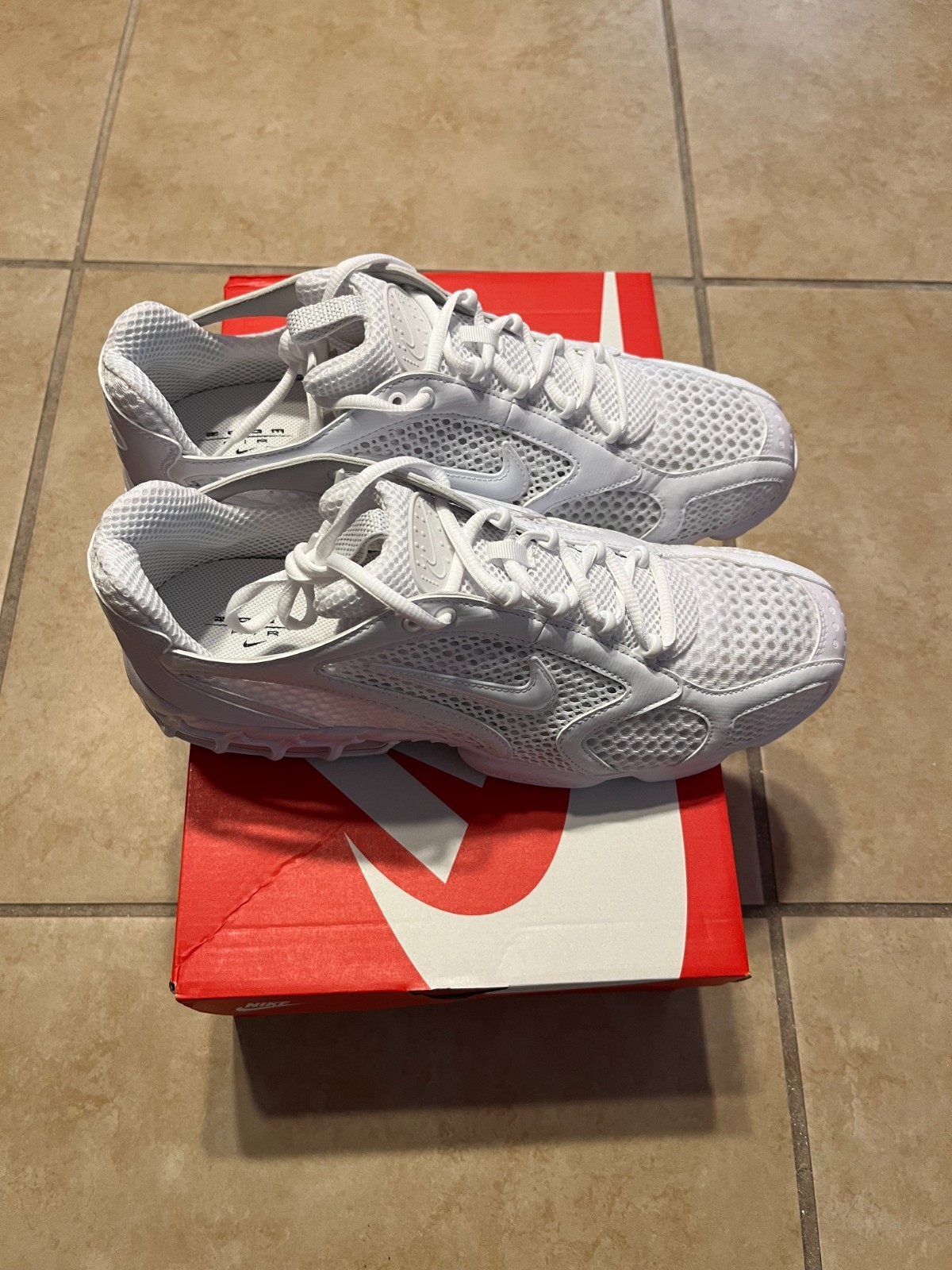 Nike Air Zoom Spiridon Cage 2 Triple White Men’s Size 13 CJ1288-100 NEW
