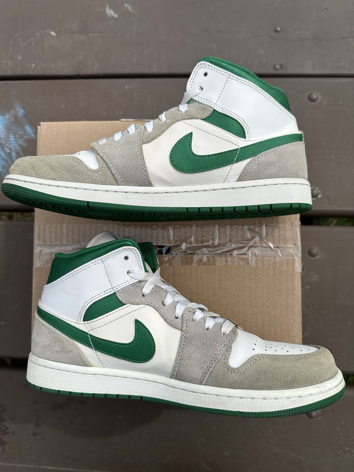 Nike Air Jordan 1 Mid Se Grey Pine Green DC7294103 Size 10 Men