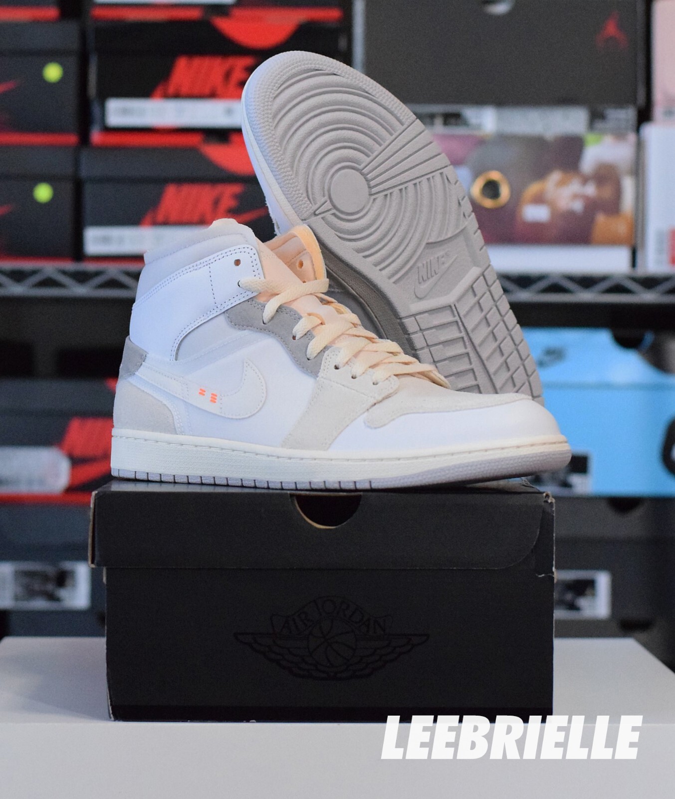 Nike Air Jordan 1 Mid SE Craft Inside Out White Grey Shoes DM9652-100