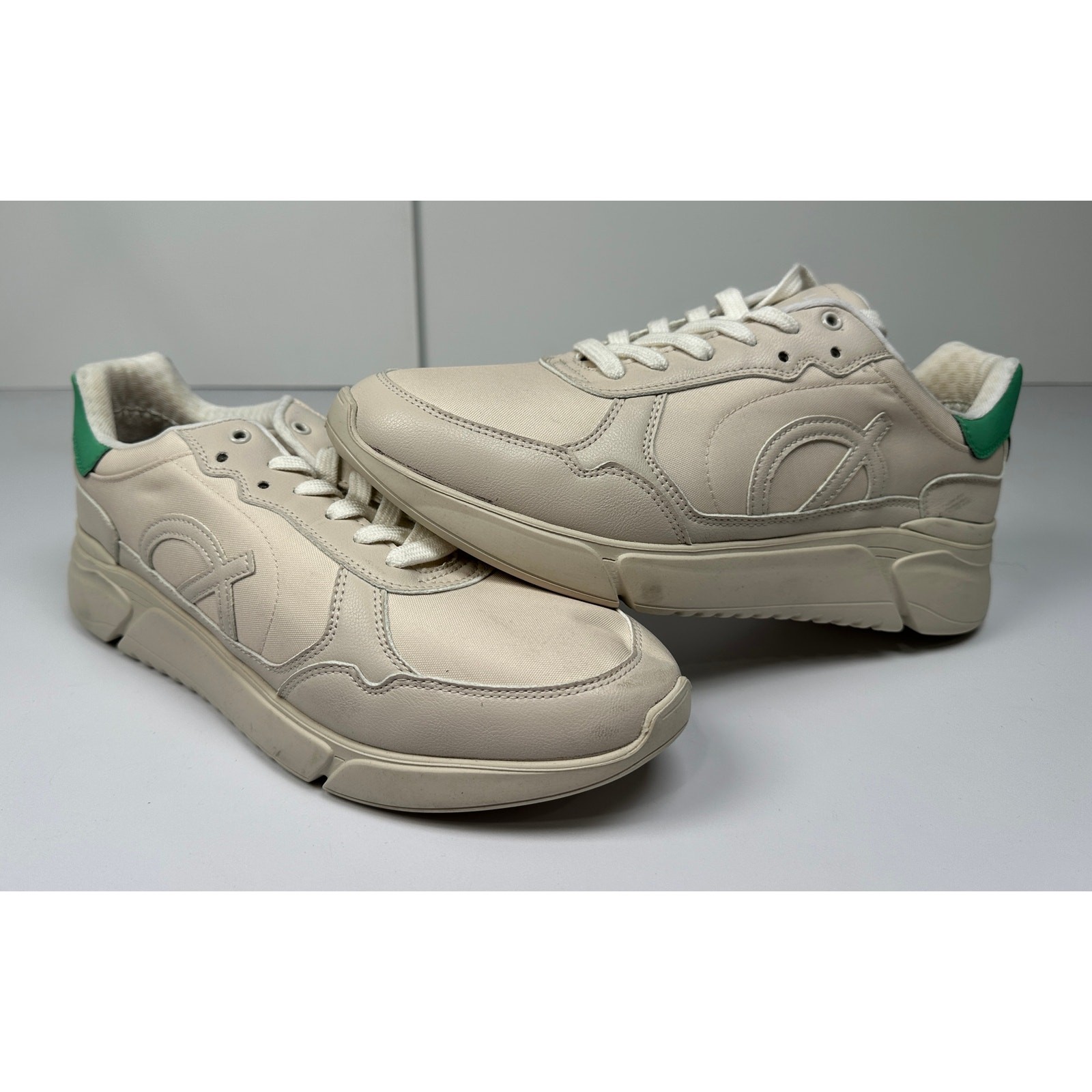 LØCI Men’s ECHO Sneakers Beige/Green/Natural Size 43 NEW #032SD