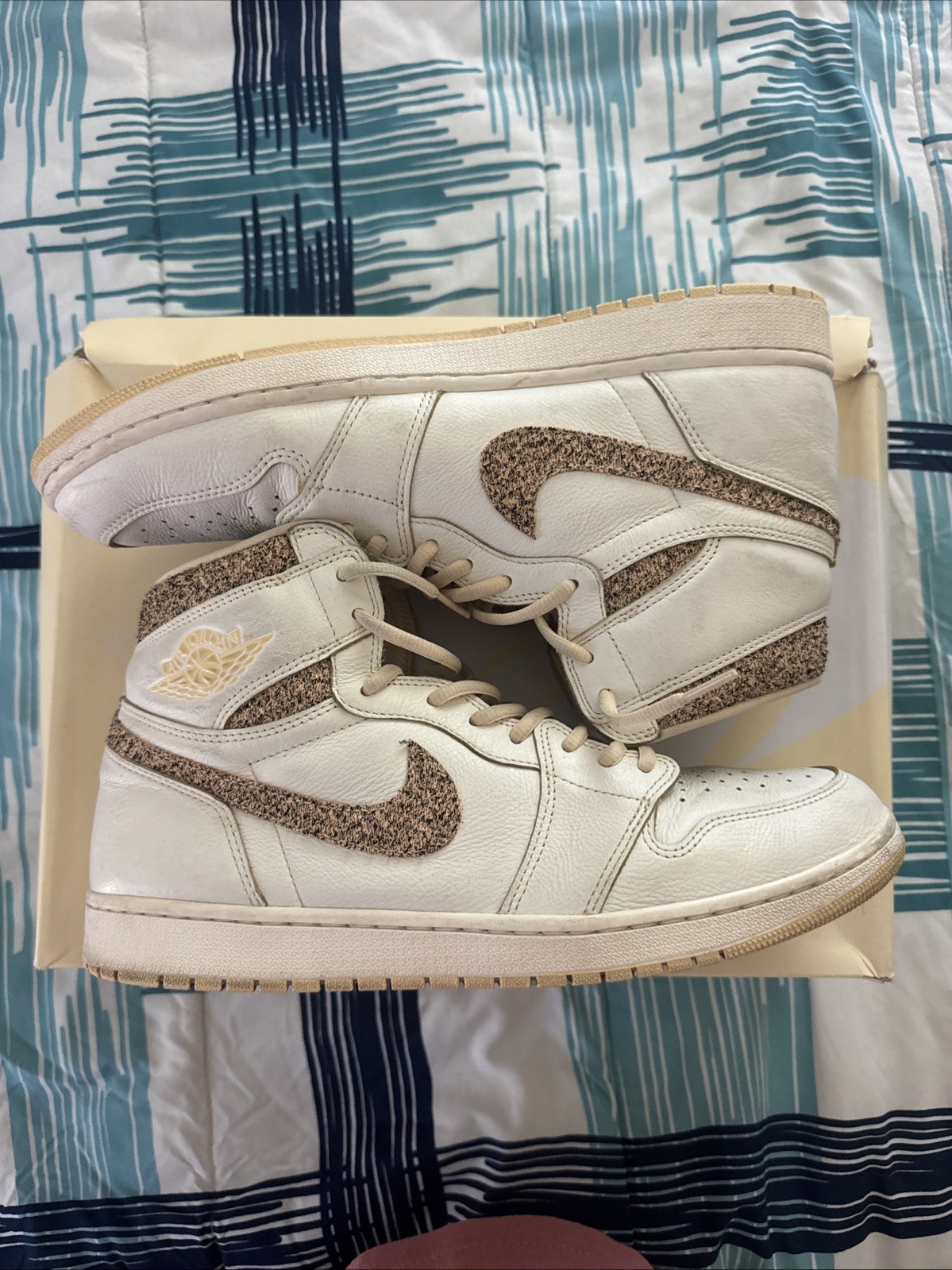 Nike Air Jordan 1 Retro High OG Craft Size 14 Sail Pale Vanilla FD8631 100 Used