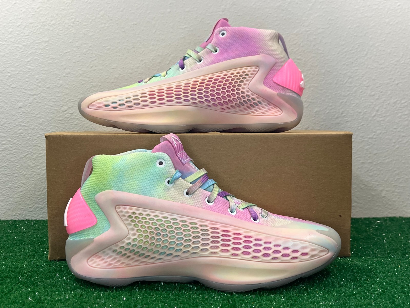 Sz 4 Men/5 Women- Adidas AE 1 3SSB PE Cotton Candy Pink Tie Dye Basketball Shoes