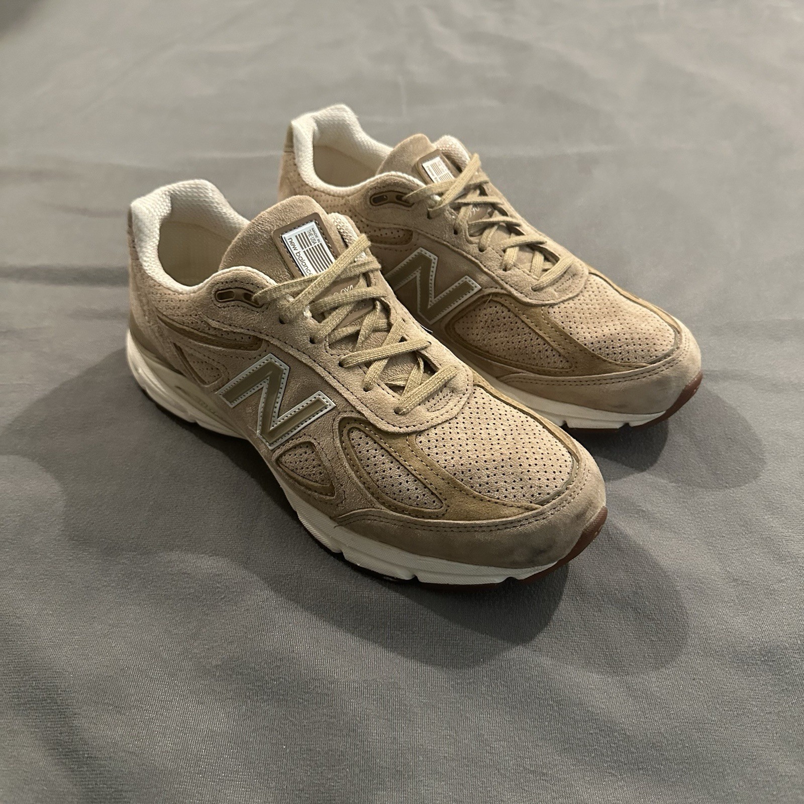 New Balance 990v4 Hemp Sneakers Mens 10.5 Tan Beige M990HL4 Made in USA Running