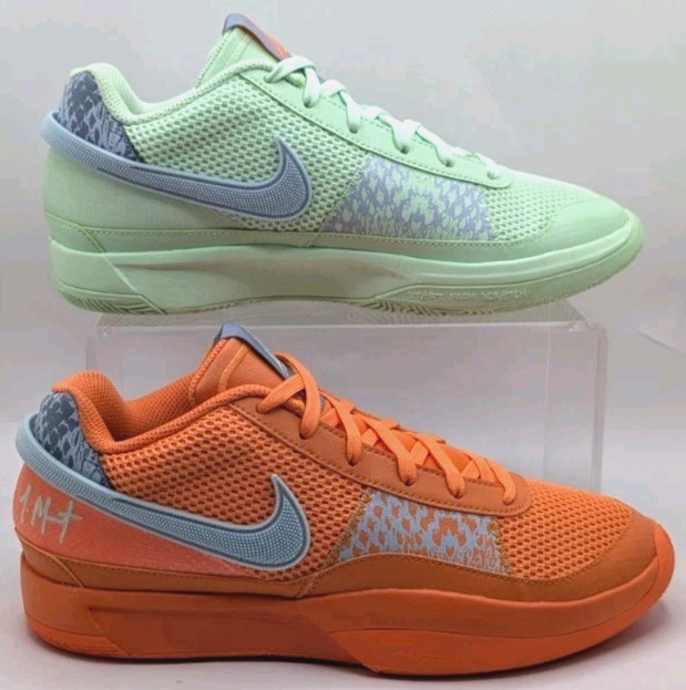 Nike Ja 1 Mismatched Orange Mint Green Men’s Basketball Shoes Size 8.5 NEW