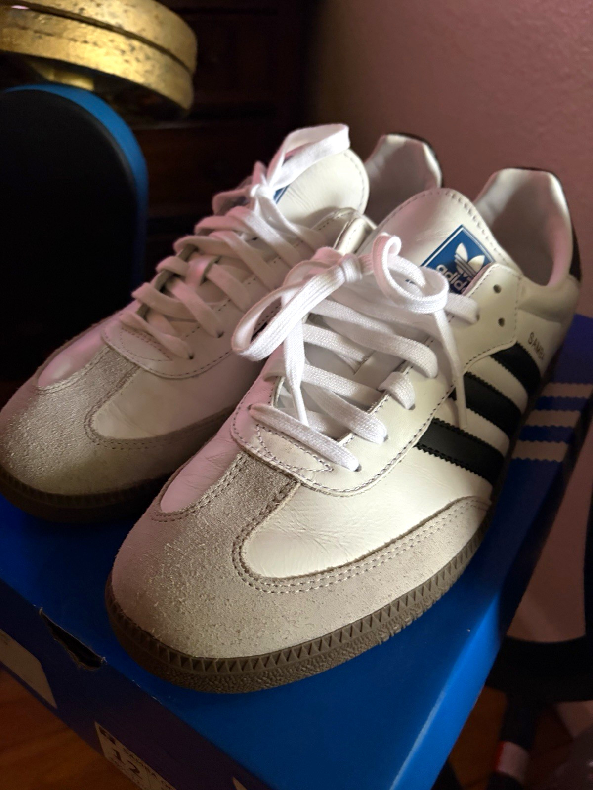 adidas Samba OG White Black Gum Low Top Leather Sneakers Rubber Sole B75806