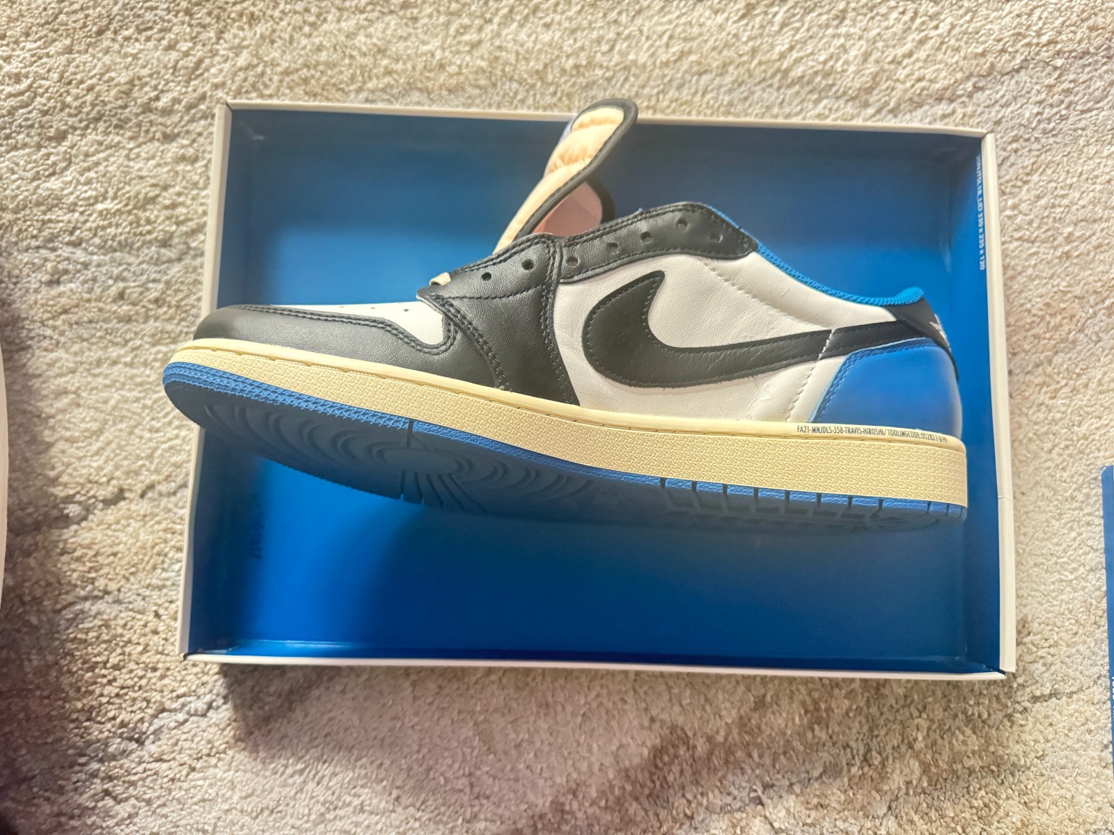 Brand New Size 12 Jordan 1 Retro Low OG SP Travis ScottxFragment “Military Blue