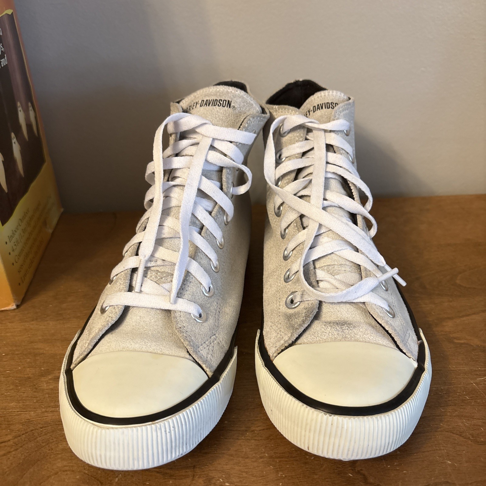 Harley-Davidson D93679 Men Baxter Hi Cut Athletic White Leather Sneakers US 9.5