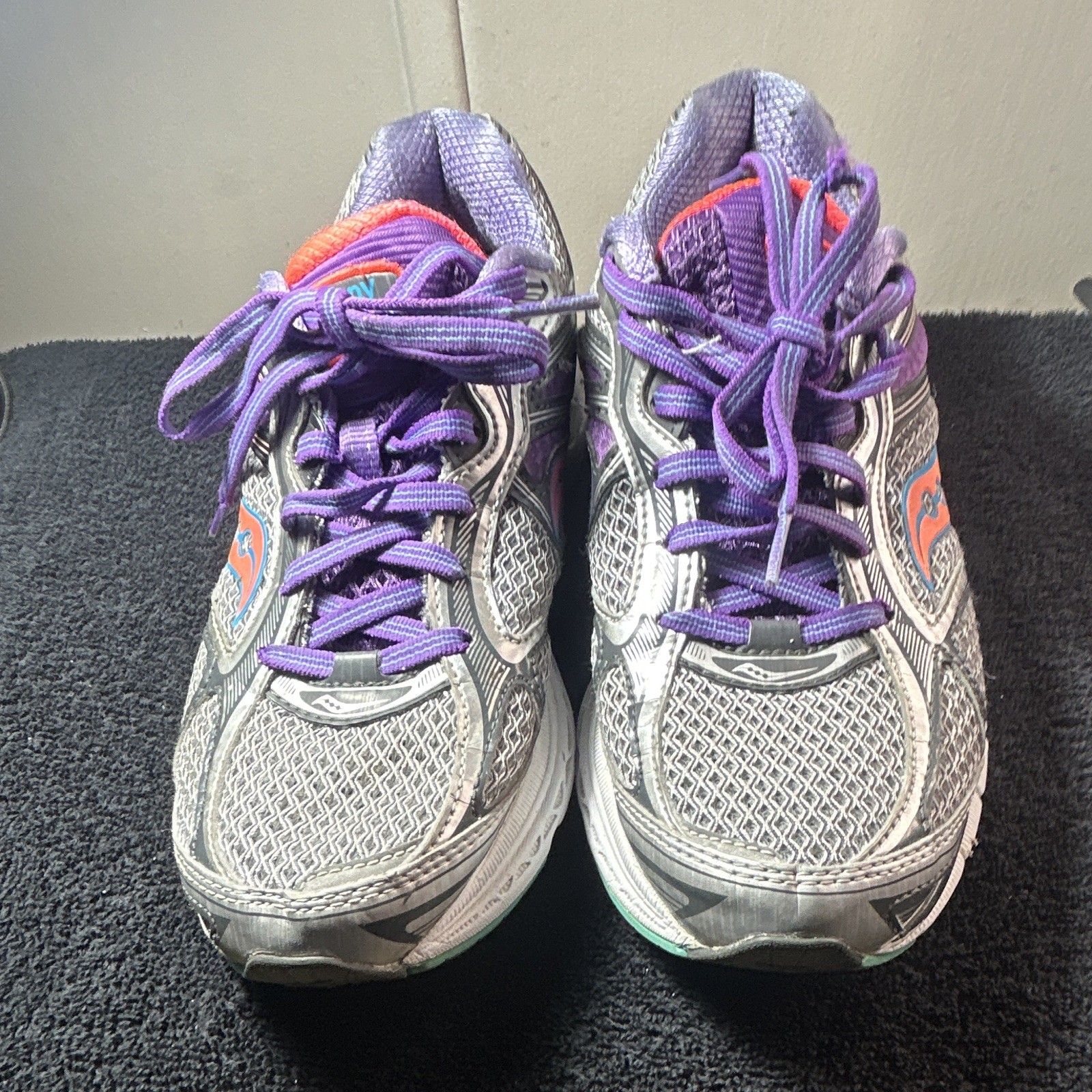 Saucony ProGrid Guide 7 Womens Running Sneakers Mesh Lace-Up Silver Purple