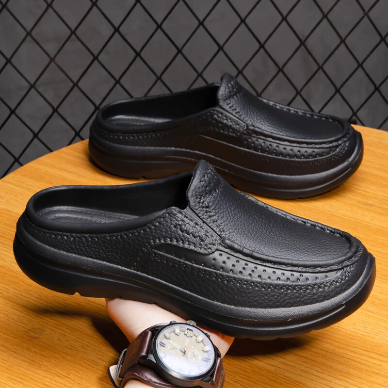 Men’s Chef Shoes Anti Slip Waterproof Work Shoes Daily Slip on Care Slippers