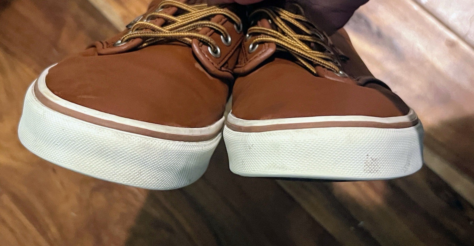 Vans Atwood Deluxe Brown Faux Leather Low Top Sneakers Men’s Size 11.5 EU 45