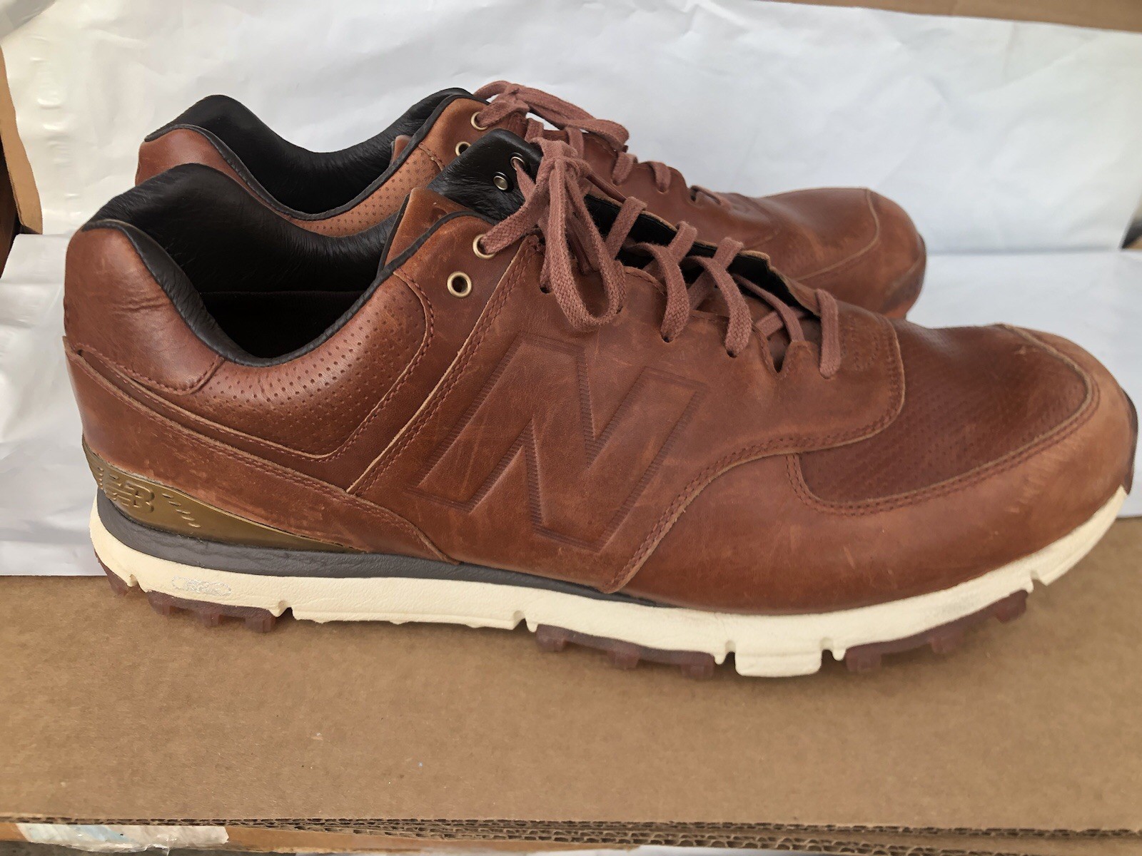 New Balance brown Leather NB574LX size 14