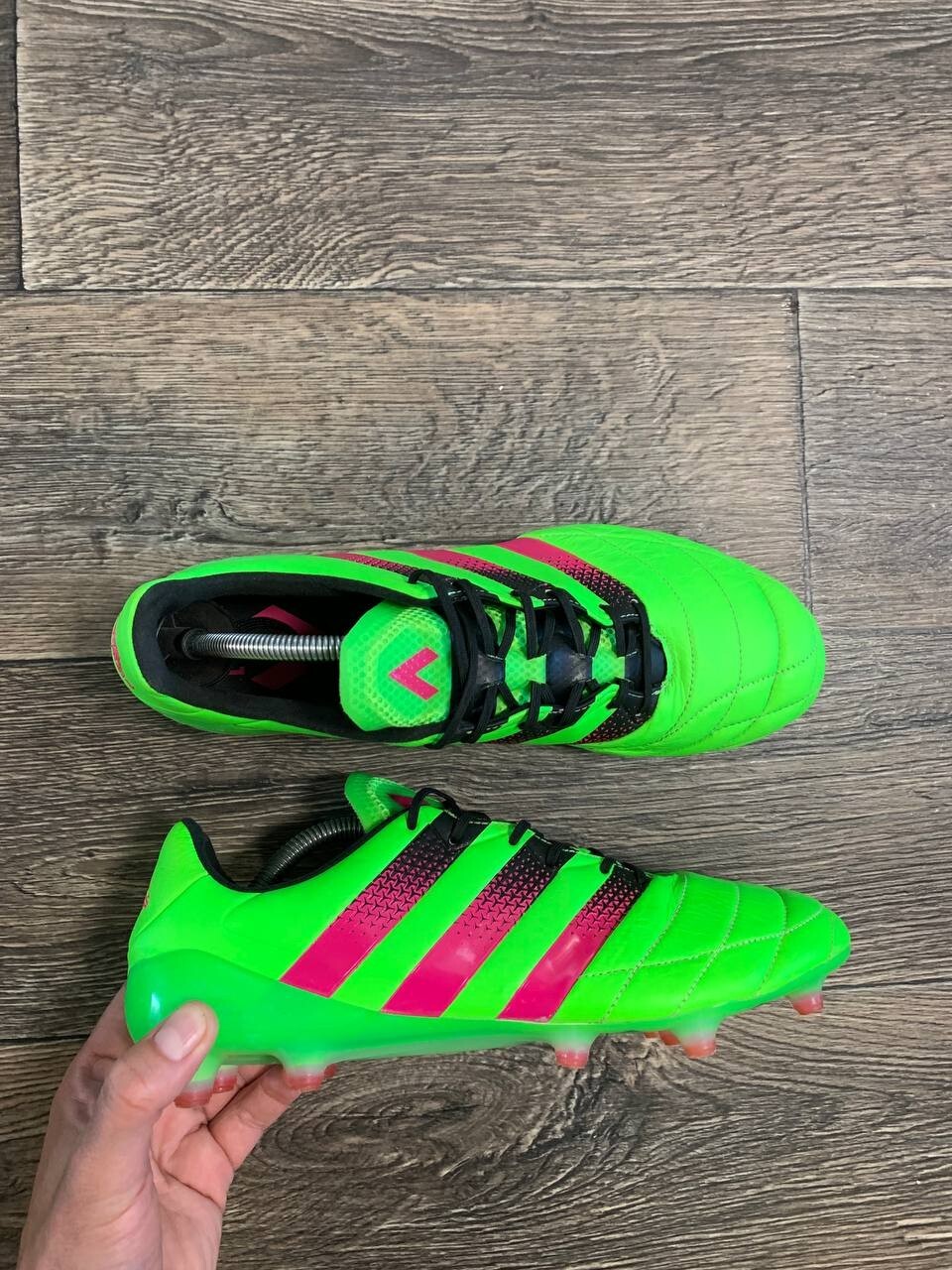 ADIDAS ACE 16.1 FG green soccer cleats boots LEATHER AF5099 uk10,5 us11 eu45 1/3