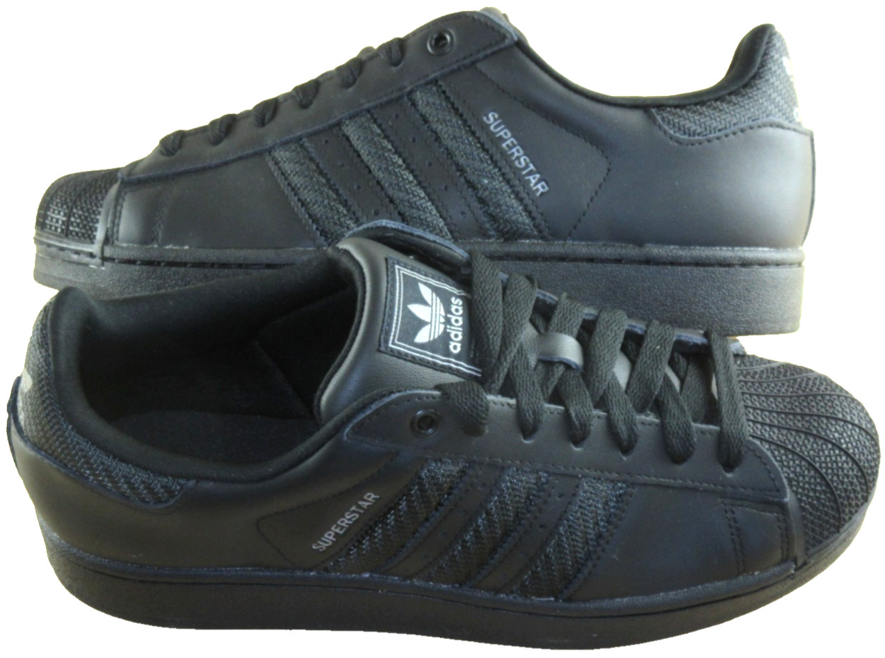 Adidas Men’s Superstar II Leather Shoes Core Triple Black Size 10 NIB JG6344