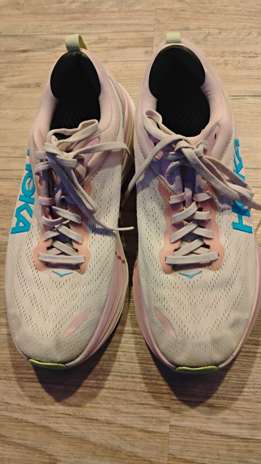 HOKA Men’s Pink White Blue Green Lace-Up Low Top Running Jogging Sneaker