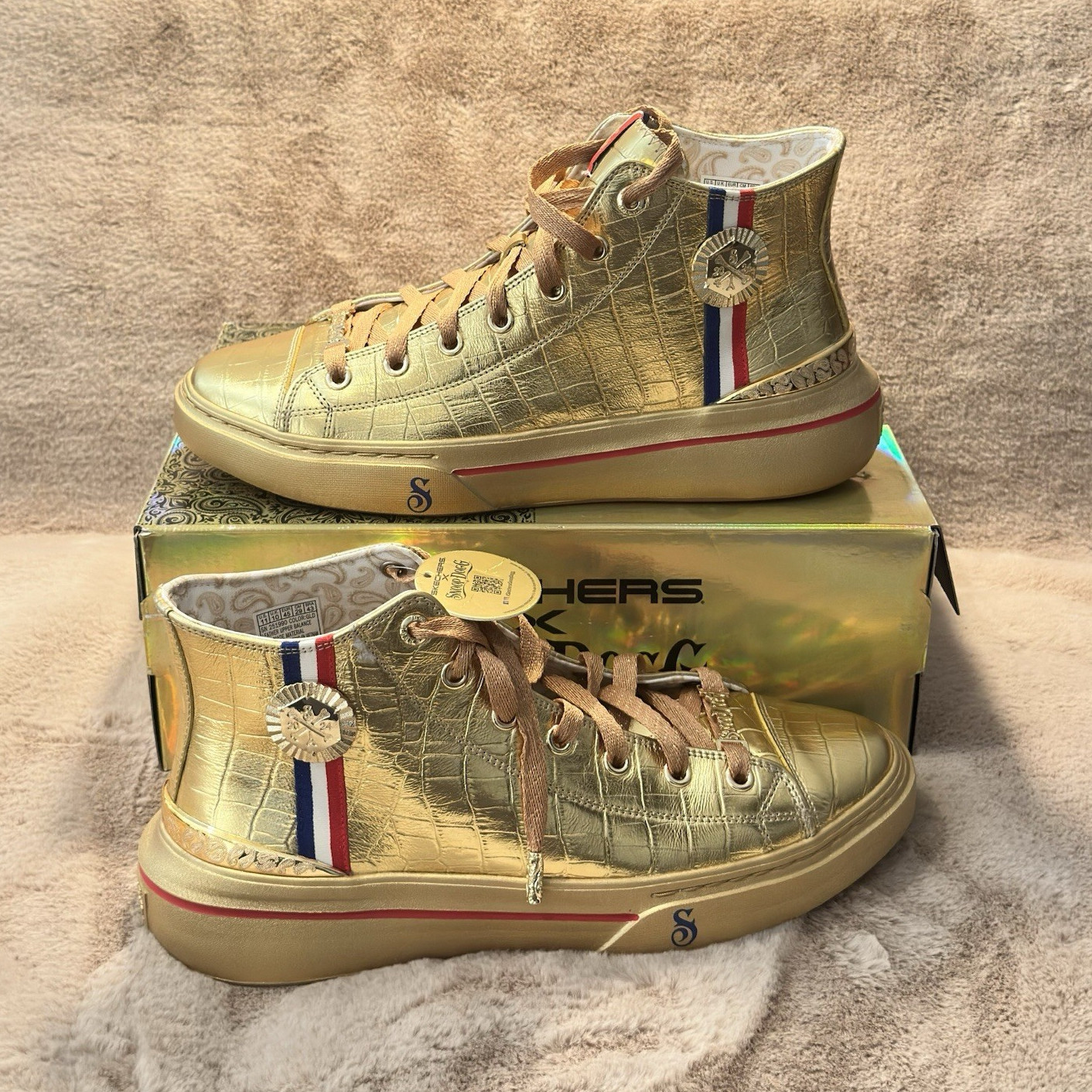 Skechers Snoop Dogg High Top Trainers – Strictly Limited – Gold Mens Size 45