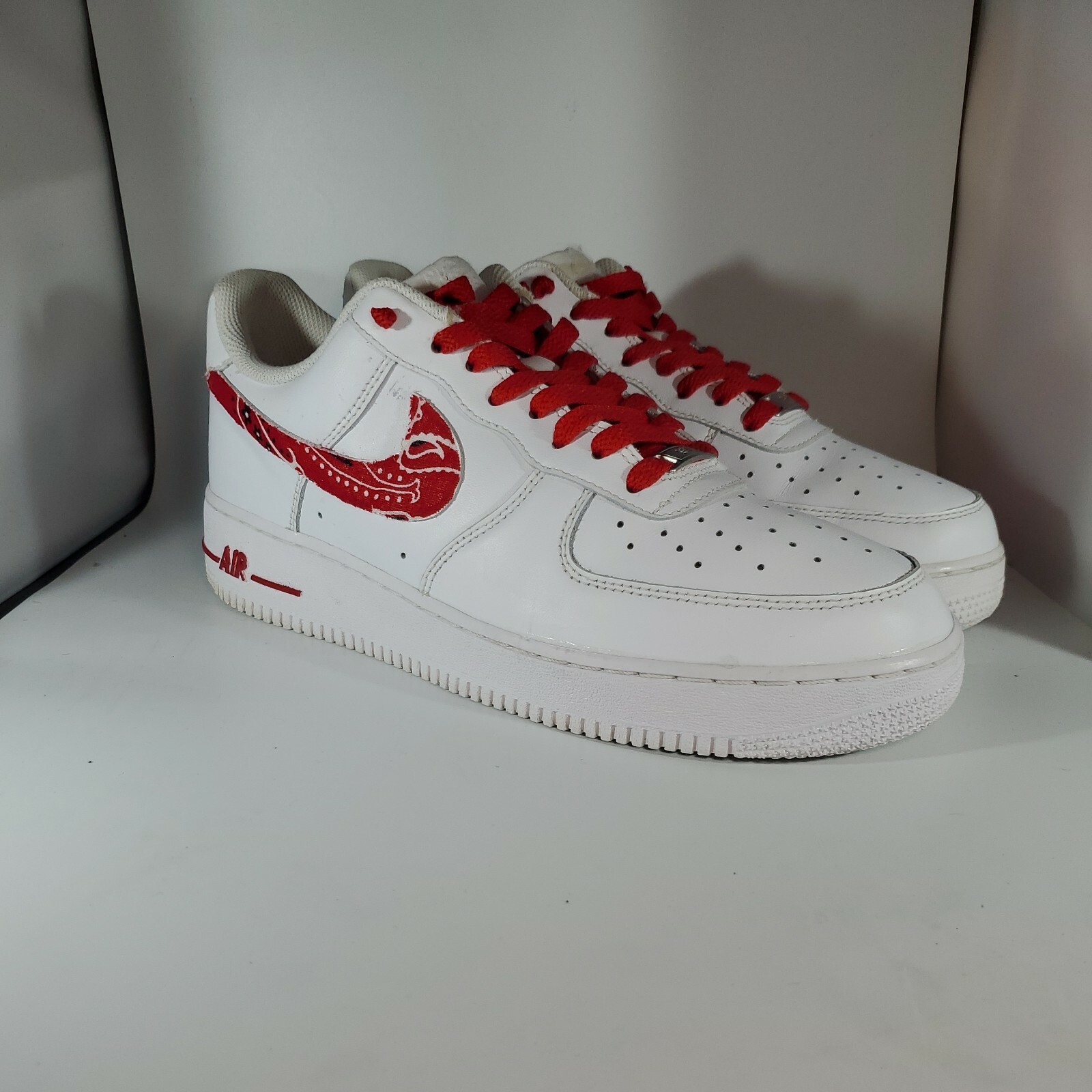 Size 10-Nike Air Force 1 Low Custom. Bandana Swoosh. More Sizes available