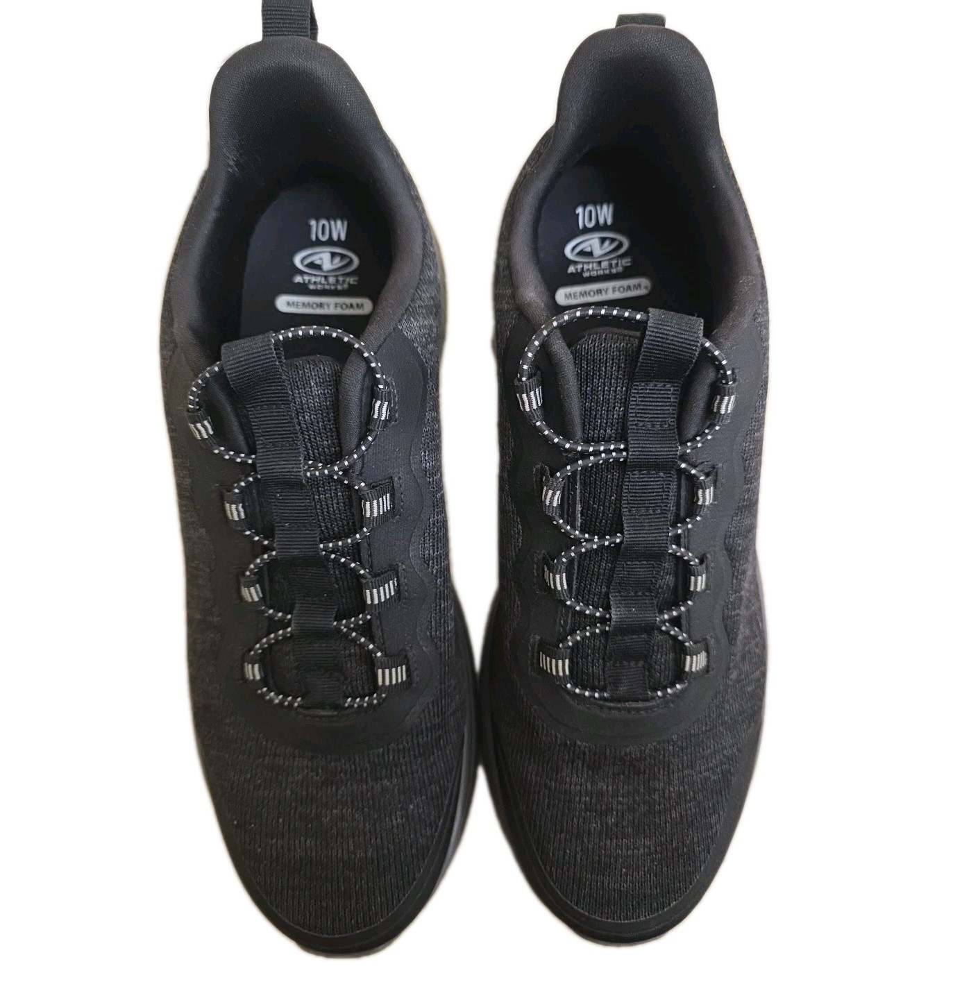 Athletic Works Men’s Rudy III Low Top Sneakers w/ Bungee Laces Sz 10 W, Black