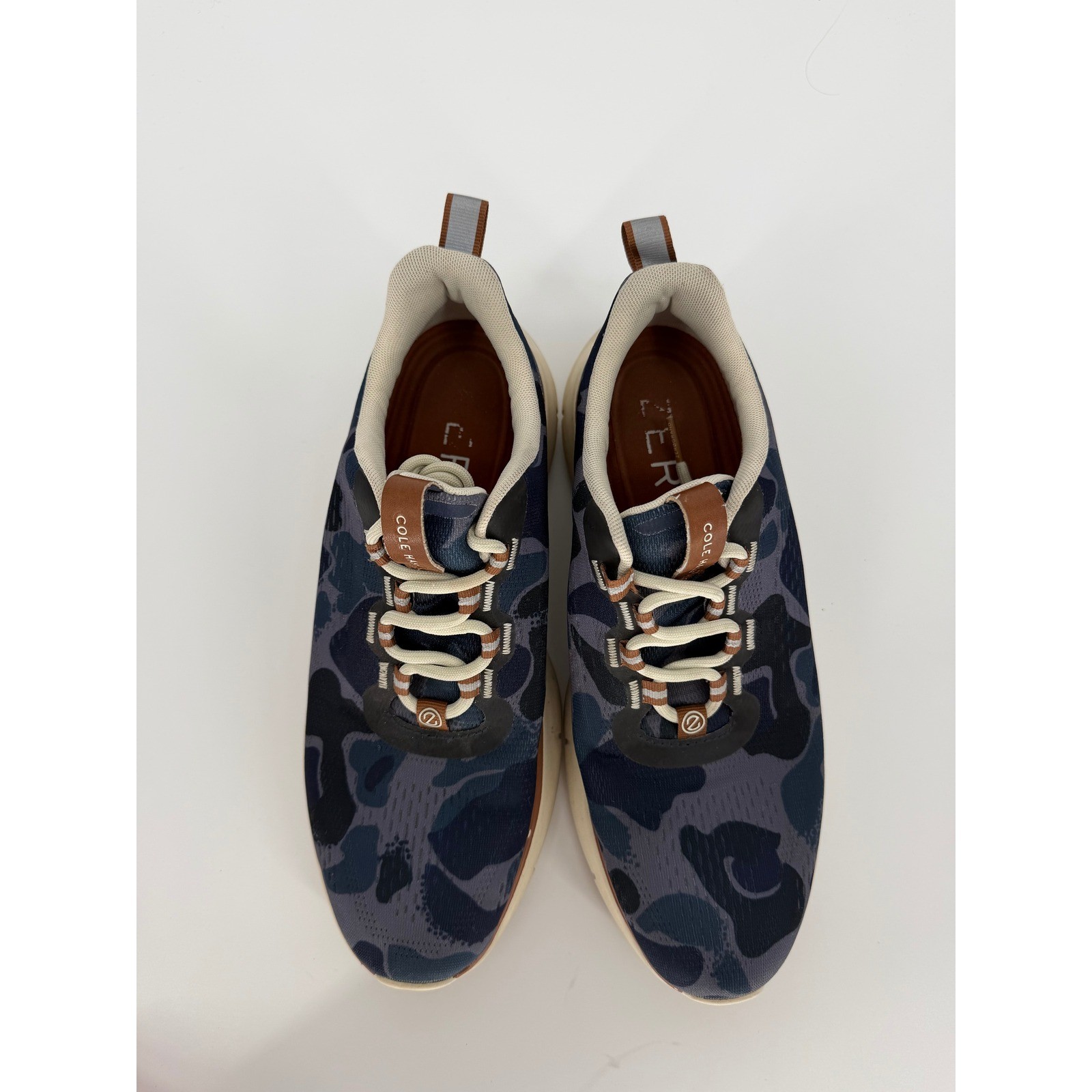 Cole Haan Zerogrand Journey Runner Mens Navy Blue Camo Mesh Sneakers Size 9.5