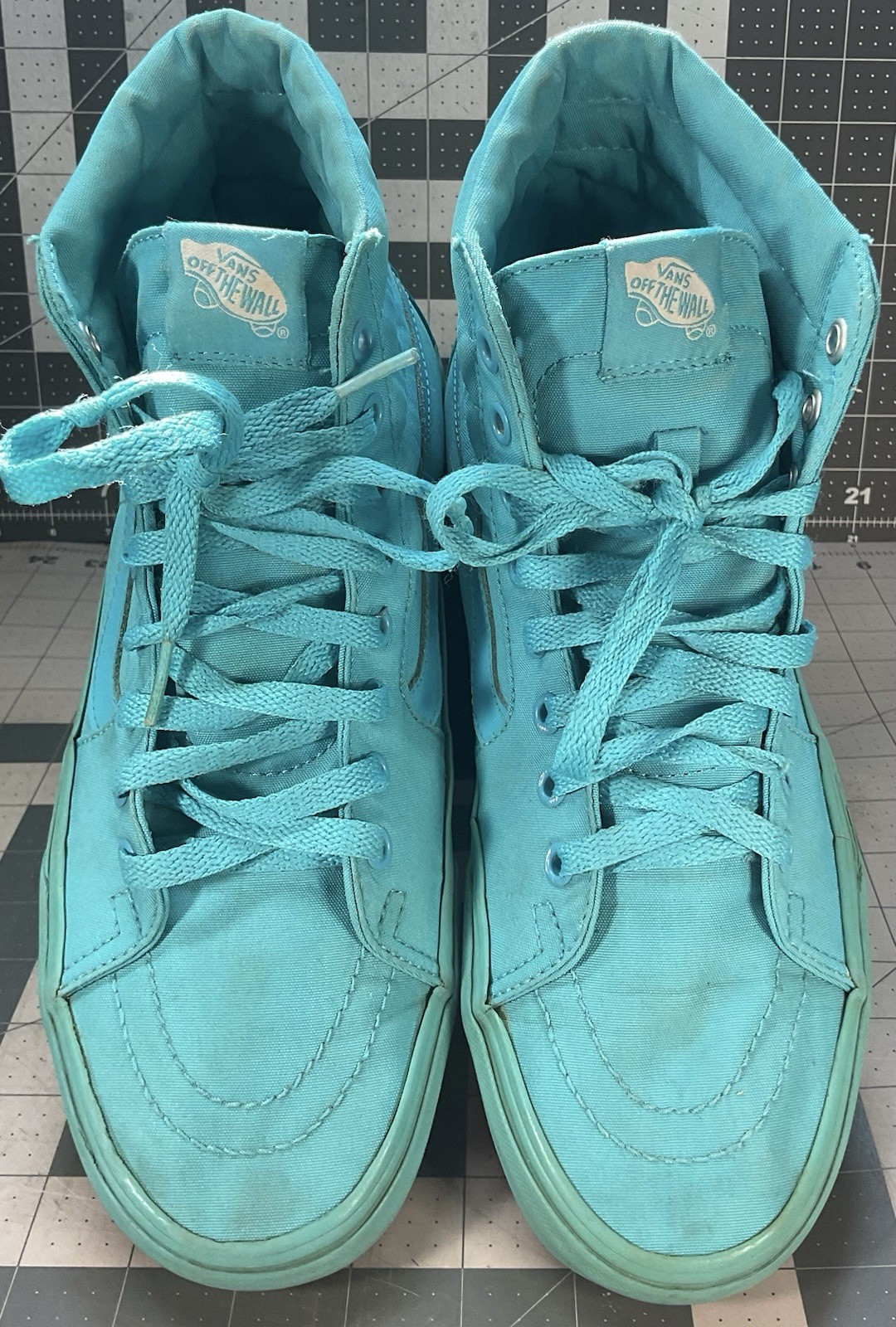 Vans Old Skool SK8 Hi Top Sneakers Shoes Lace Up Shoes 721454 Turquoise Mens 8.5
