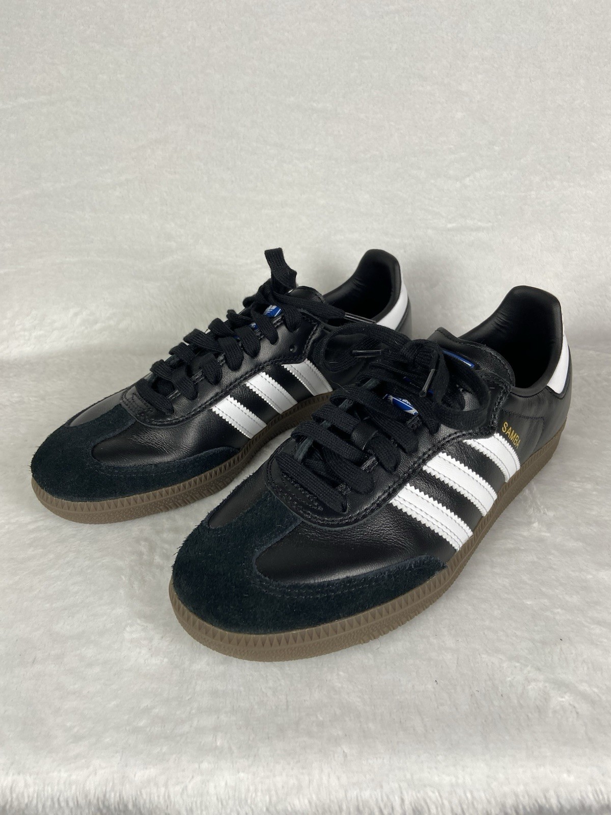Adidas Samba OG Black White Gum Leather Suede Sneakers B75807 6.5 Men, 7.5 Women
