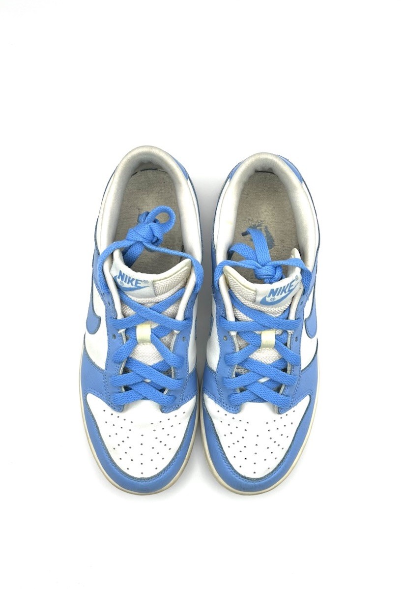 Boys Nike Dunk Low Blue White Leather Sneakers Grade School Size 6Y