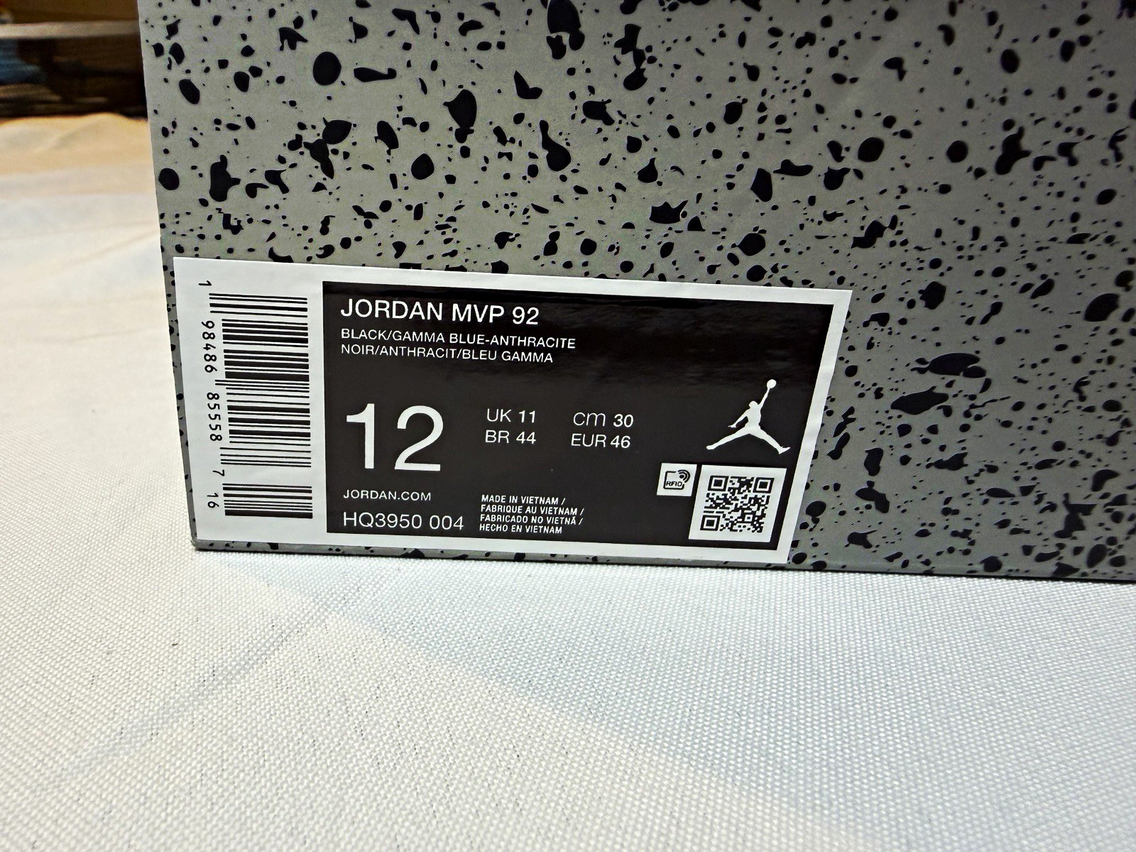 Nike Jordan MVP 92 Black Gamma Blue Anthracite Men’s Size 12 HQ3950-004 New