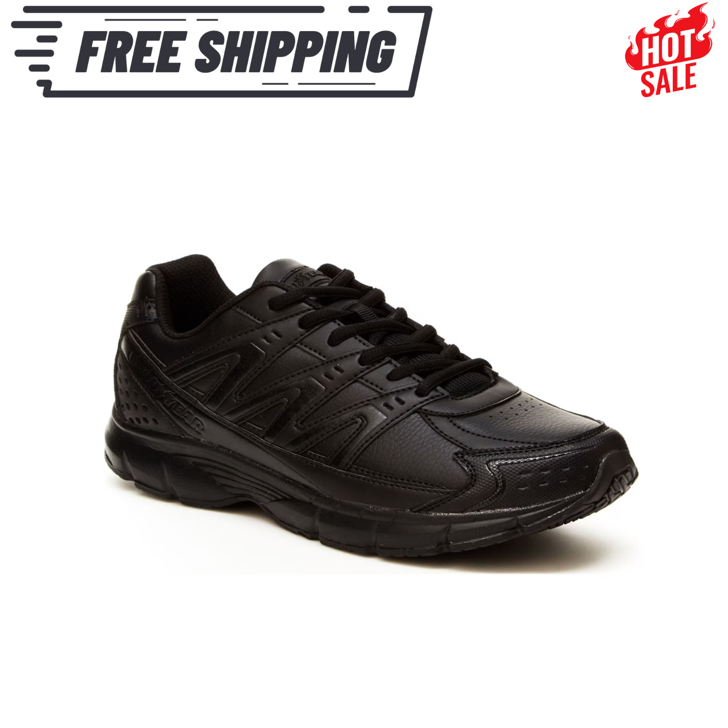Goodyear Men’s Barron Slip Resistant Work Shoes Black Lace Up (Size 8-13)