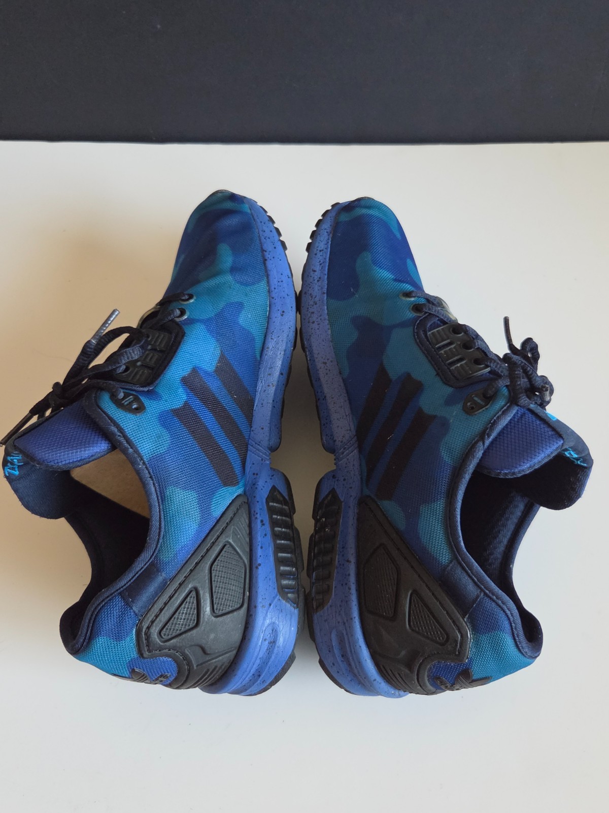 Mens Adidas Original ZX Flux Athletic Shoe, Blue Camo, Size 10.5