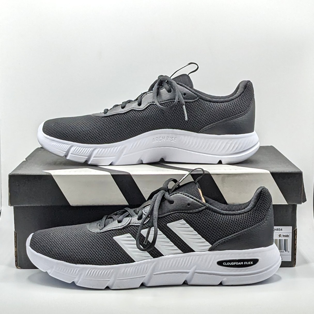 adidas “Cloulfoam Flex Laces” Men’s Everyday Wear Walking Shoes [Black/Wide] NEW
