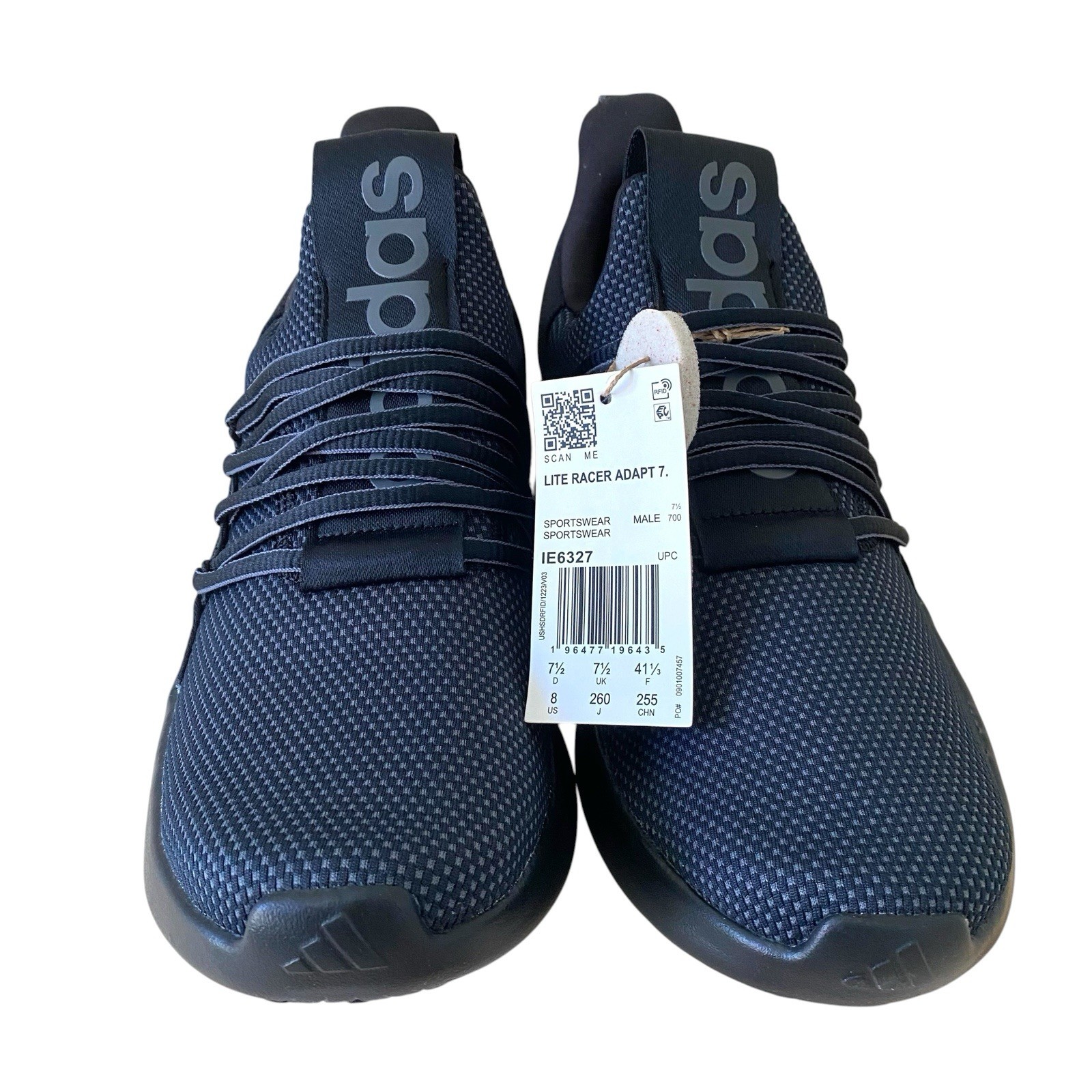 Adidas Lite Racer Adapt 7.0 Men’s Size 8 Black Slip-On Sneakers NWT