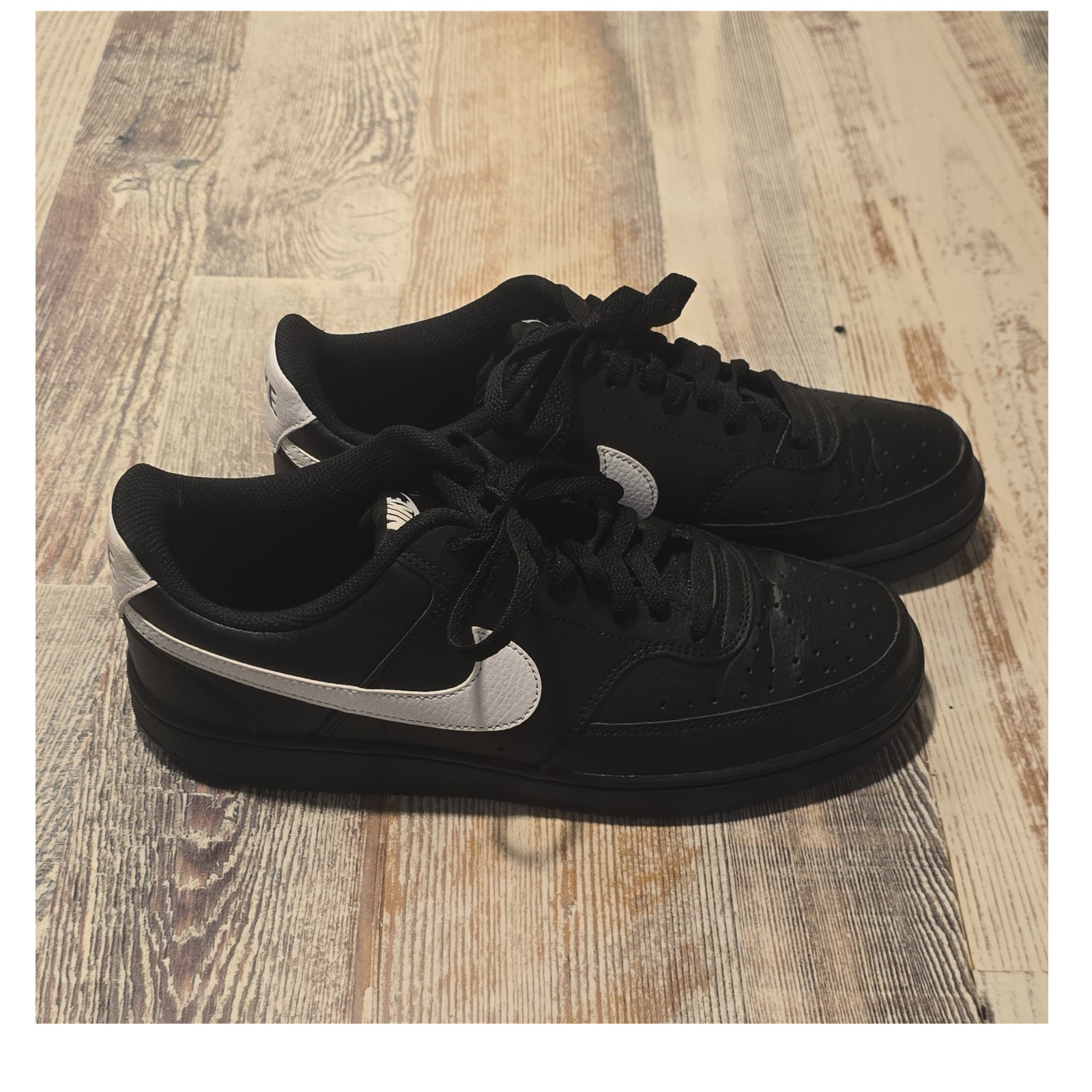 Nike Court Vision Low FZ0630-010 Black White 2025 Men’s Leather Sneakers