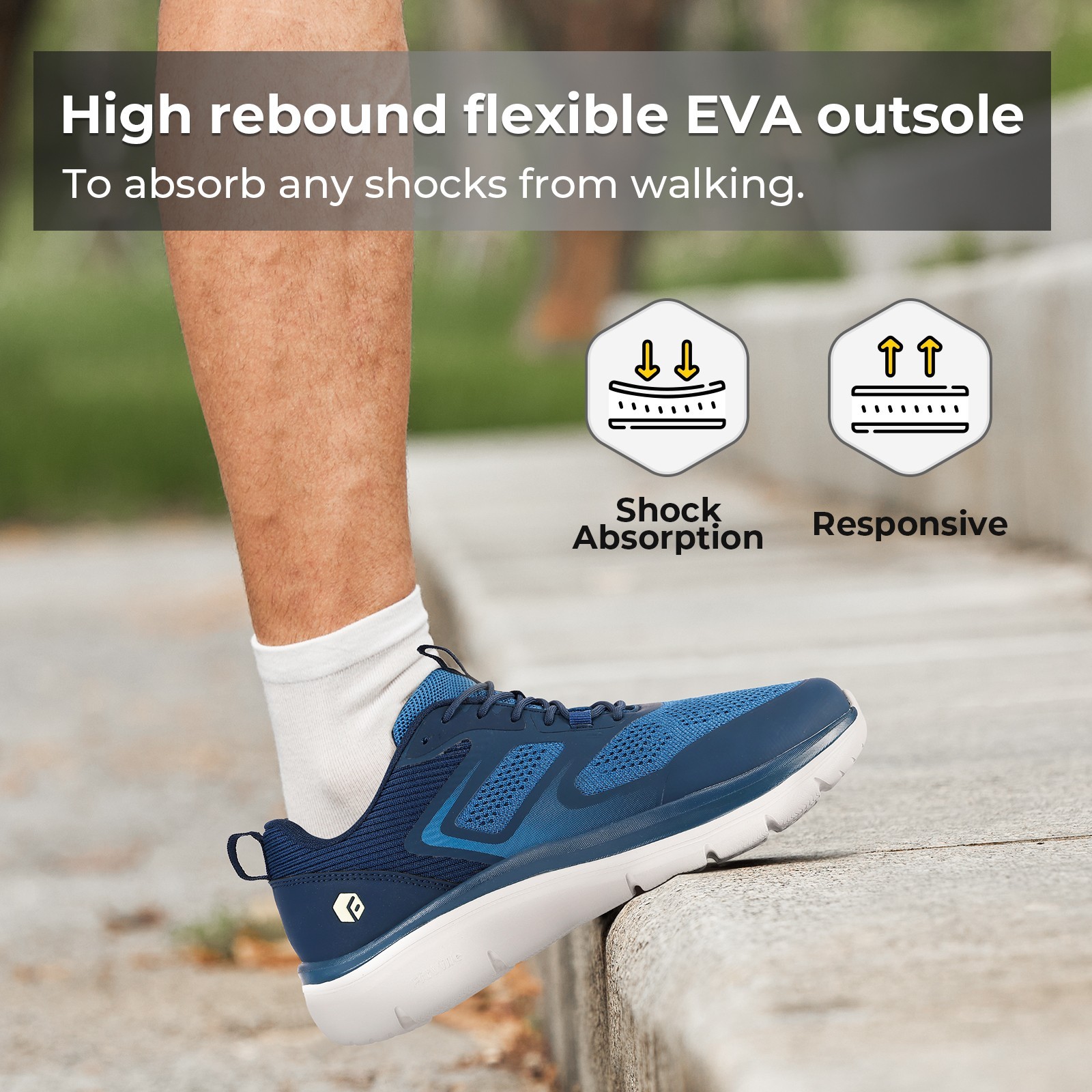 FitVille Mens Walking Shoes Breathable Cushioned Sneakers Comfort Wide Toe Box